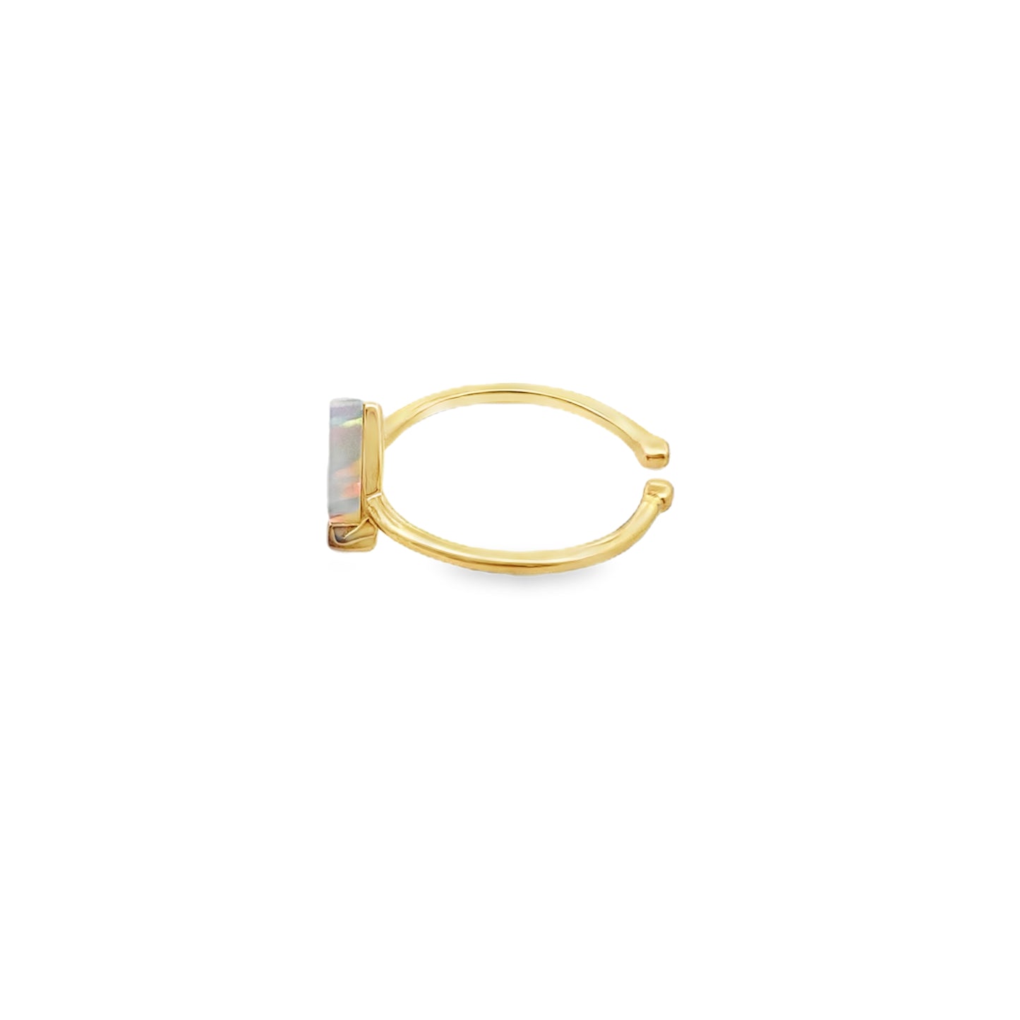 14K Yellow Gold Opal Triangle Style Toe Ring 0.8Dwt