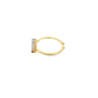 14K Yellow Gold Opal Triangle Style Toe Ring 0.8Dwt