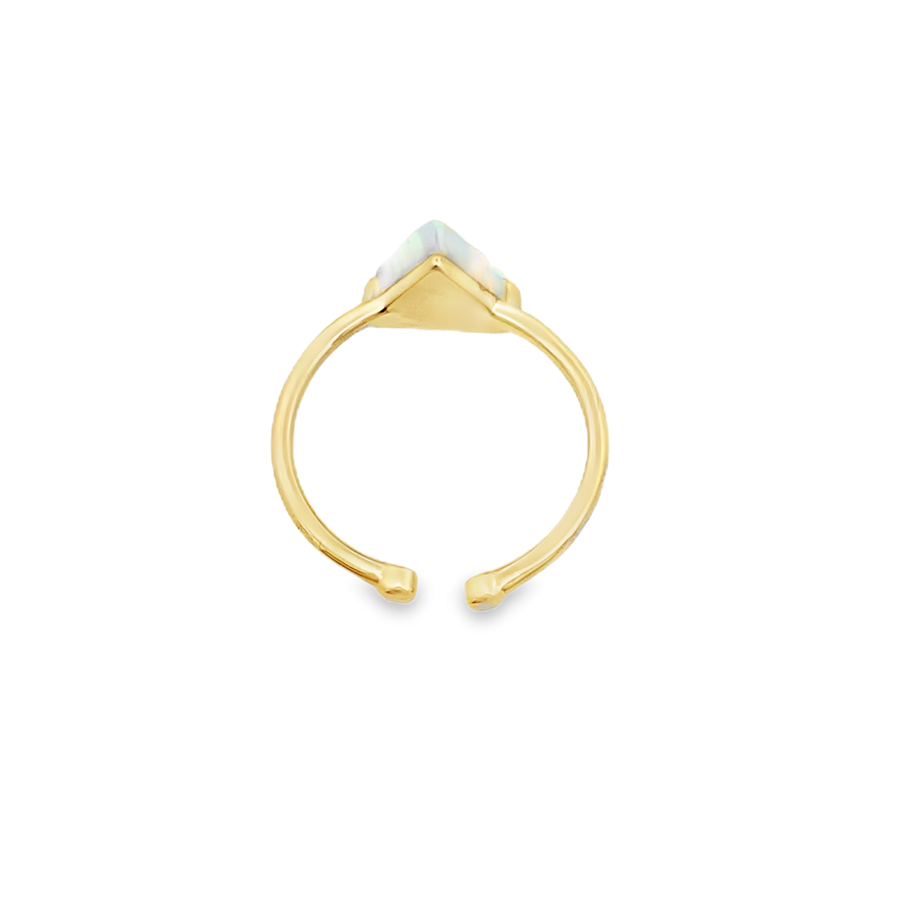 14K Yellow Gold Opal Triangle Style Toe Ring 0.8Dwt