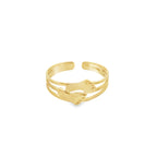 14K Yellow Little Feet Toe Ring Size 0.5Dwt