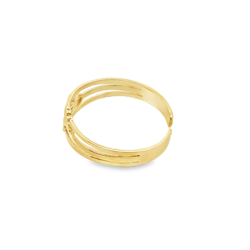 14K Yellow Little Feet Toe Ring Size 0.5Dwt