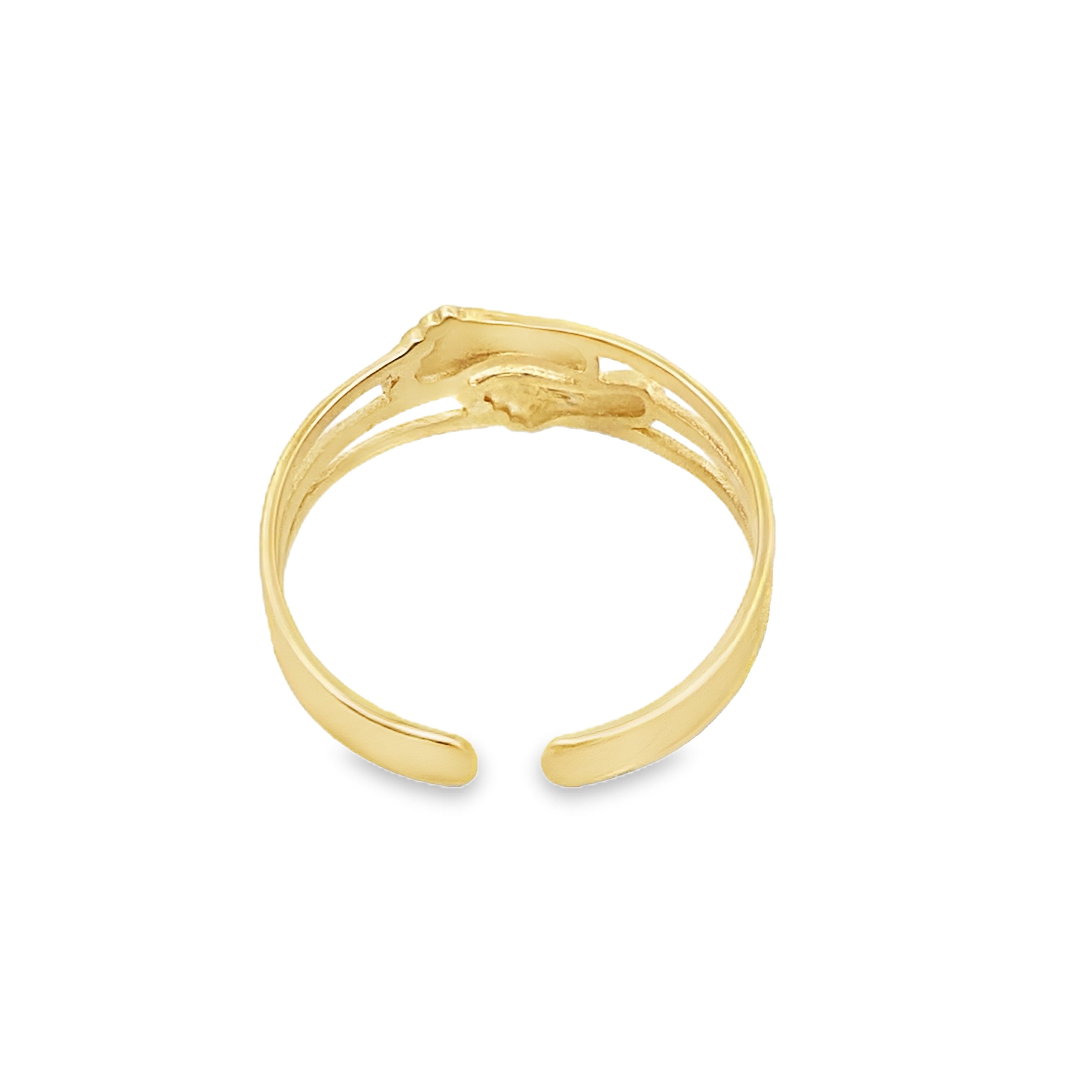 14K Yellow Little Feet Toe Ring Size 0.5Dwt