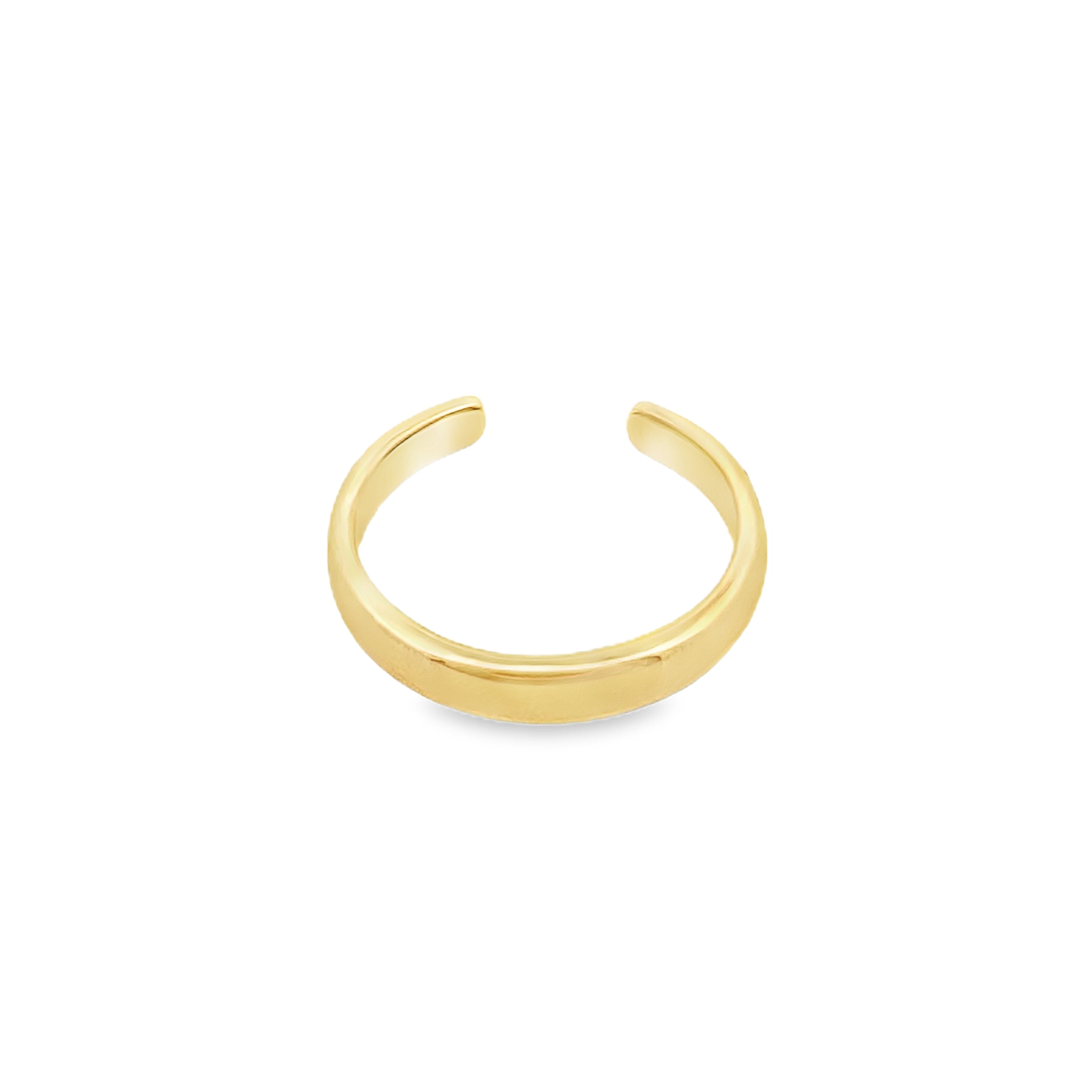 14K Yellow Gold Plain Band Toe Ring Size 1.0Dwt