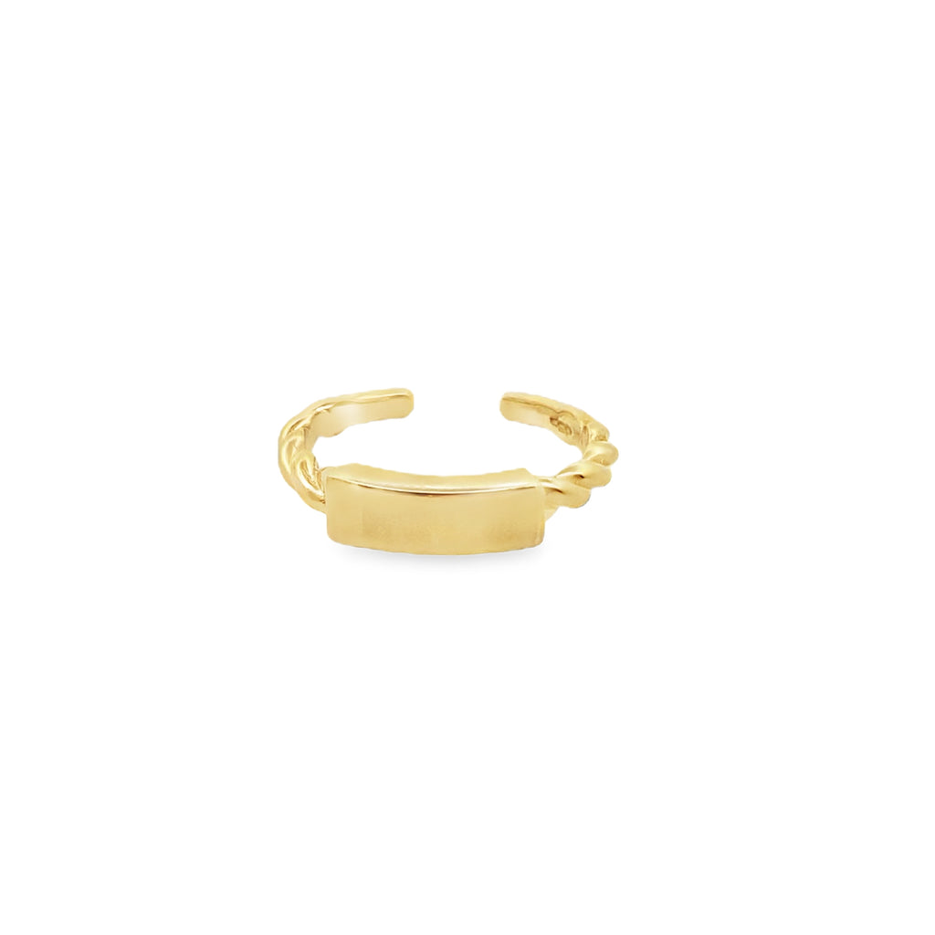 14K Yellow Gold Twisted Toe Ring Size 0.9Dwt