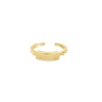 14K Yellow Gold Twisted Toe Ring Size 0.9Dwt