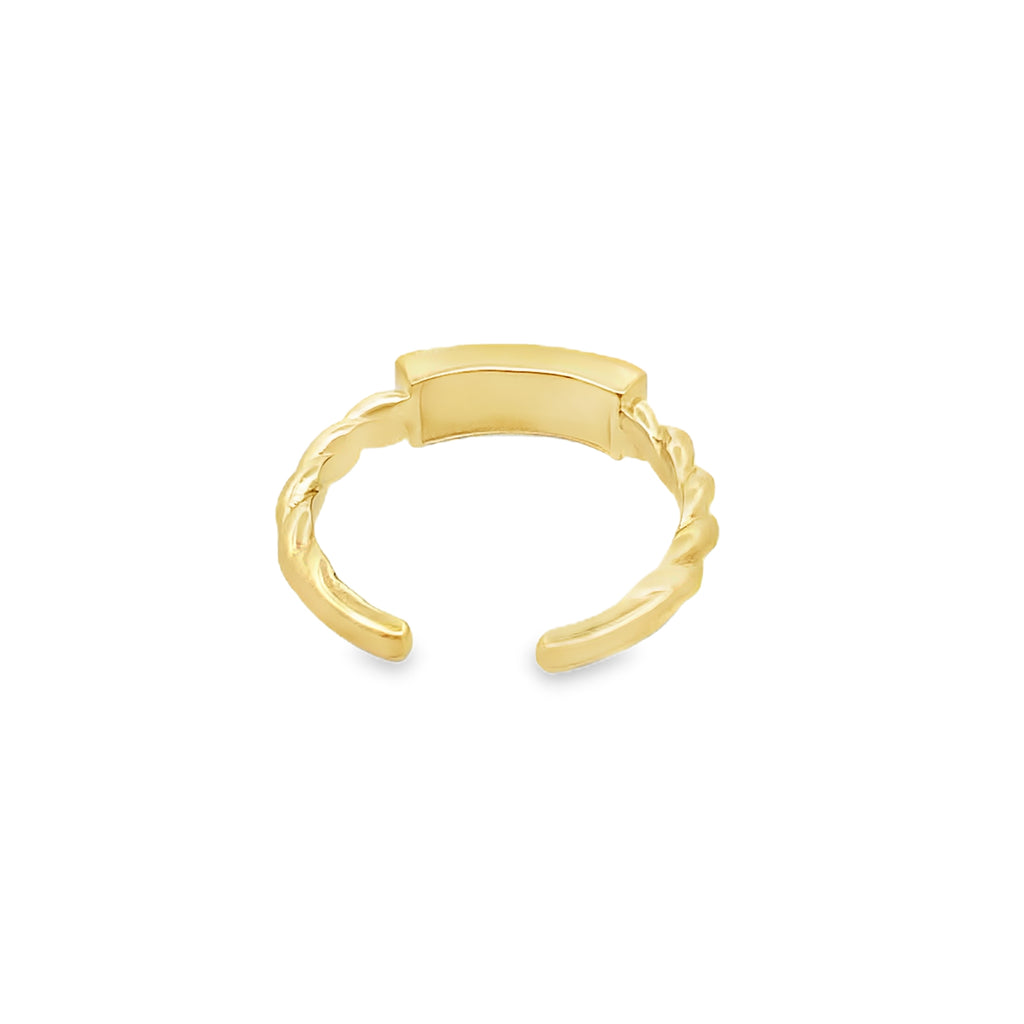 14K Yellow Gold Twisted Toe Ring Size 0.9Dwt