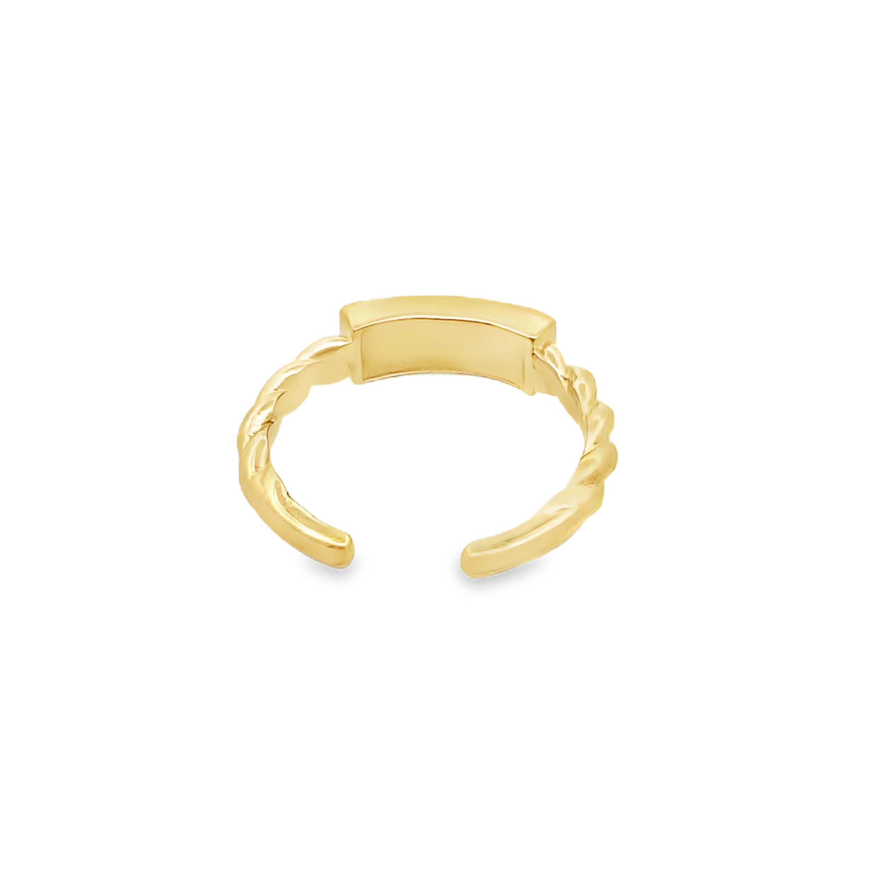 14K Yellow Gold Twisted Toe Ring Size 0.9Dwt