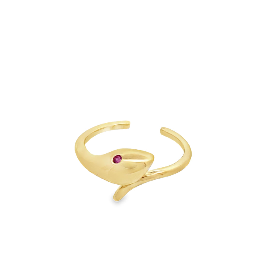 14K Yellow Gold Snake Toe Ring Size 0.8Dwt