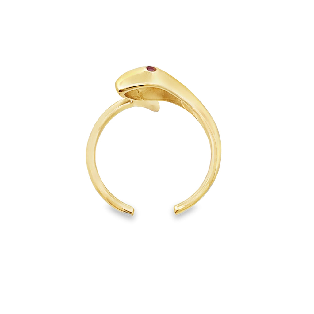 14K Yellow Gold Snake Toe Ring Size 0.8Dwt
