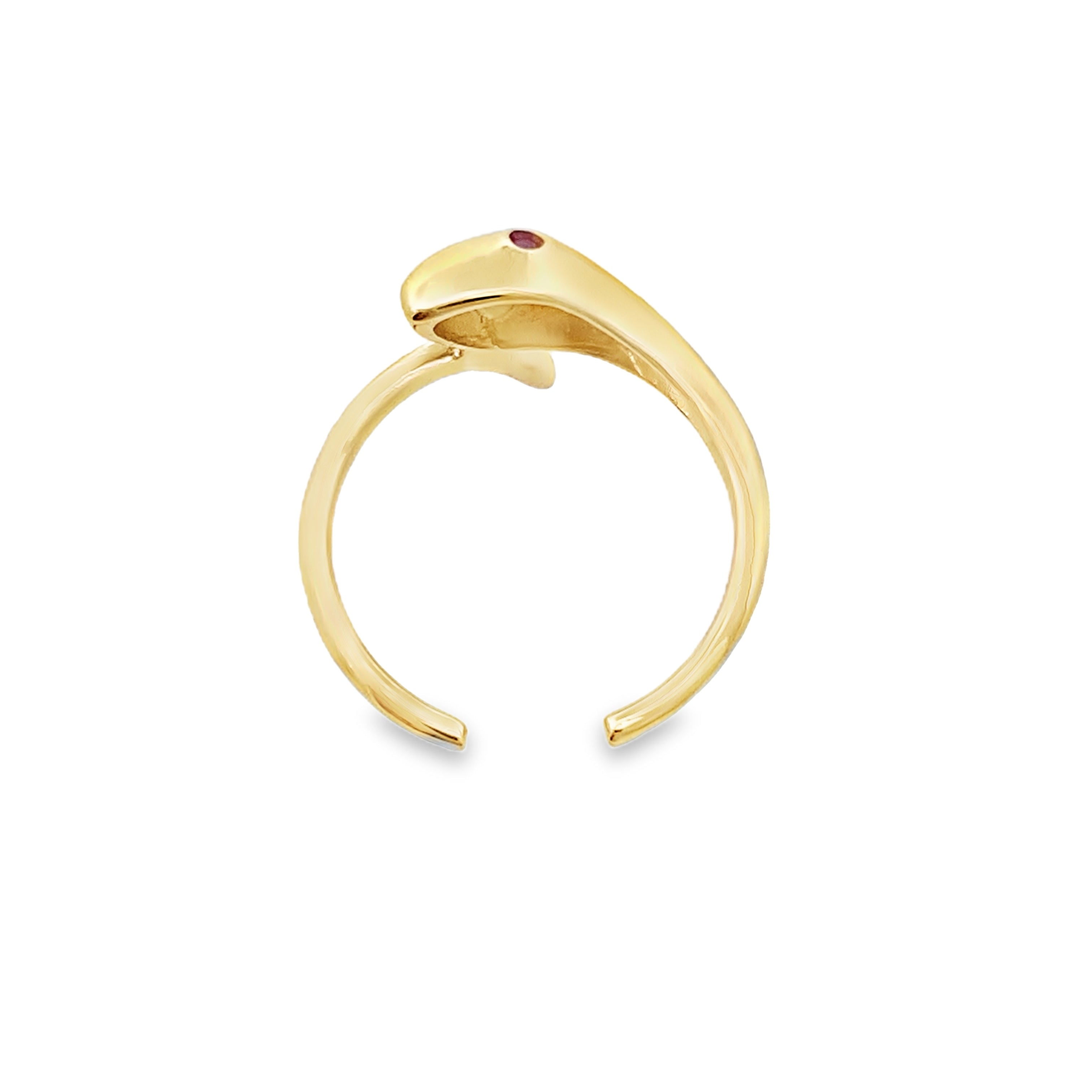 14K Yellow Gold Snake Toe Ring Size 0.8Dwt