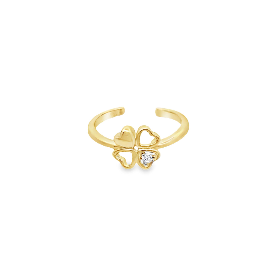 14K Yellow Gold Flower Toe Ring 0.7Dwt