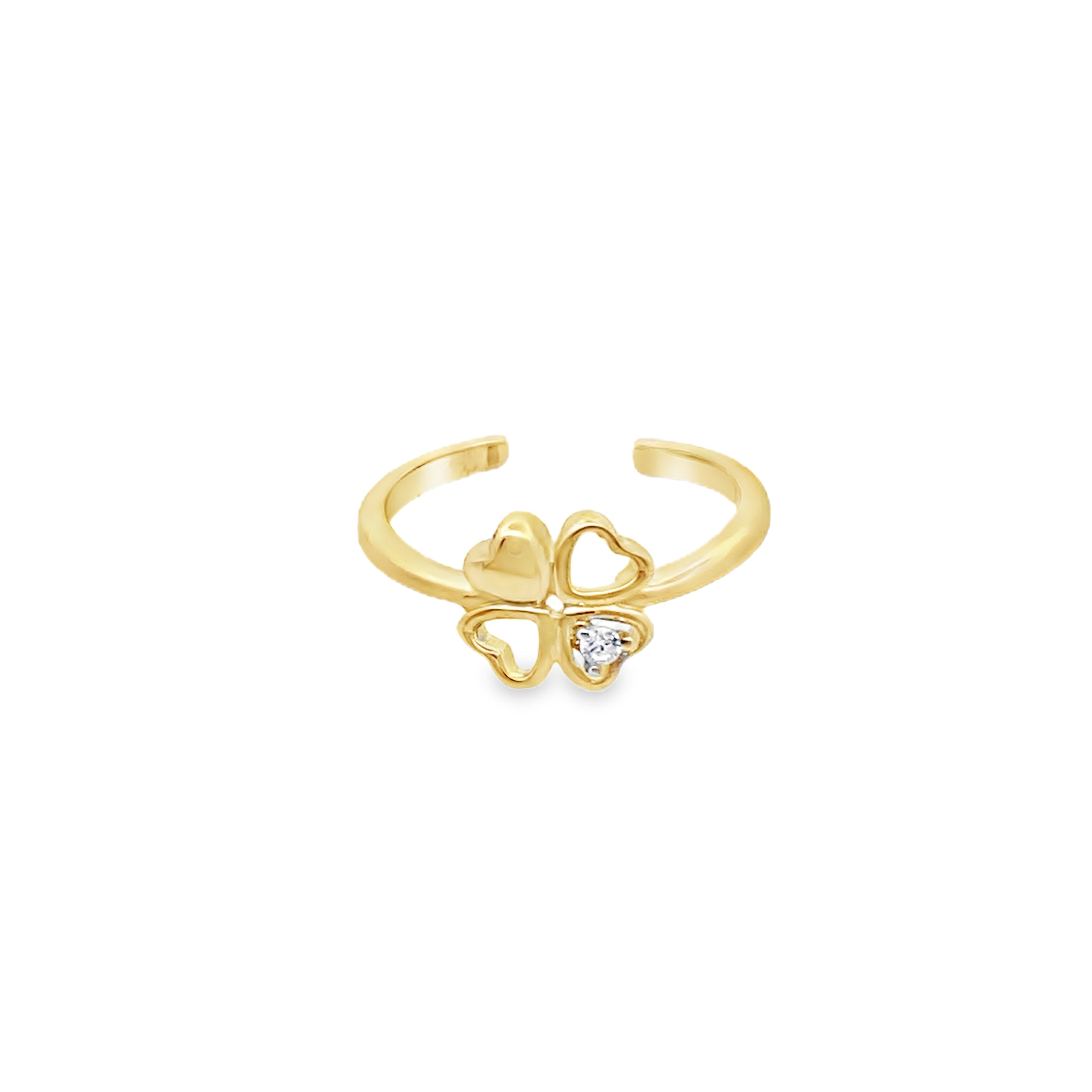14K Yellow Gold Flower Toe Ring 0.7Dwt