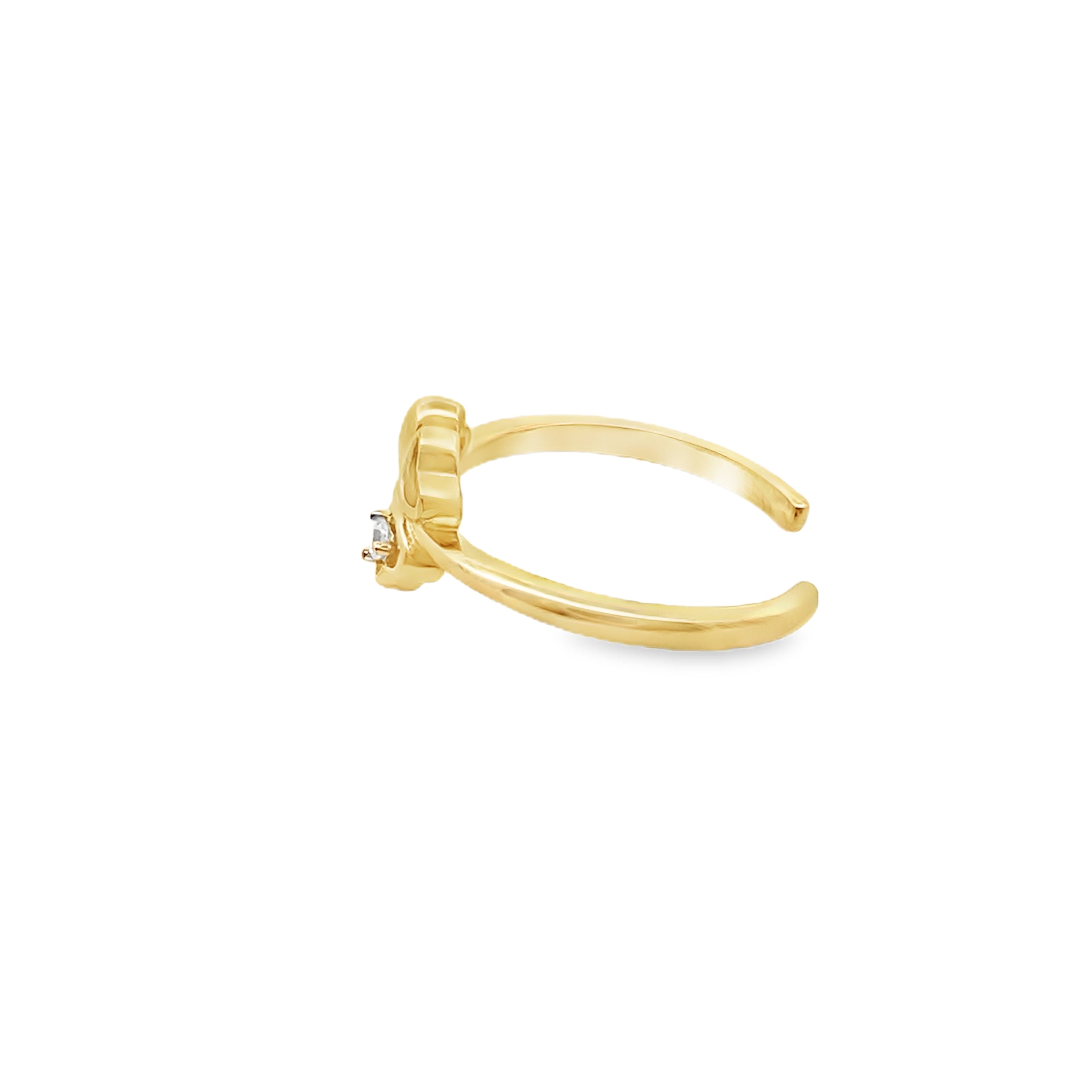 14K Yellow Gold Flower Toe Ring 0.7Dwt