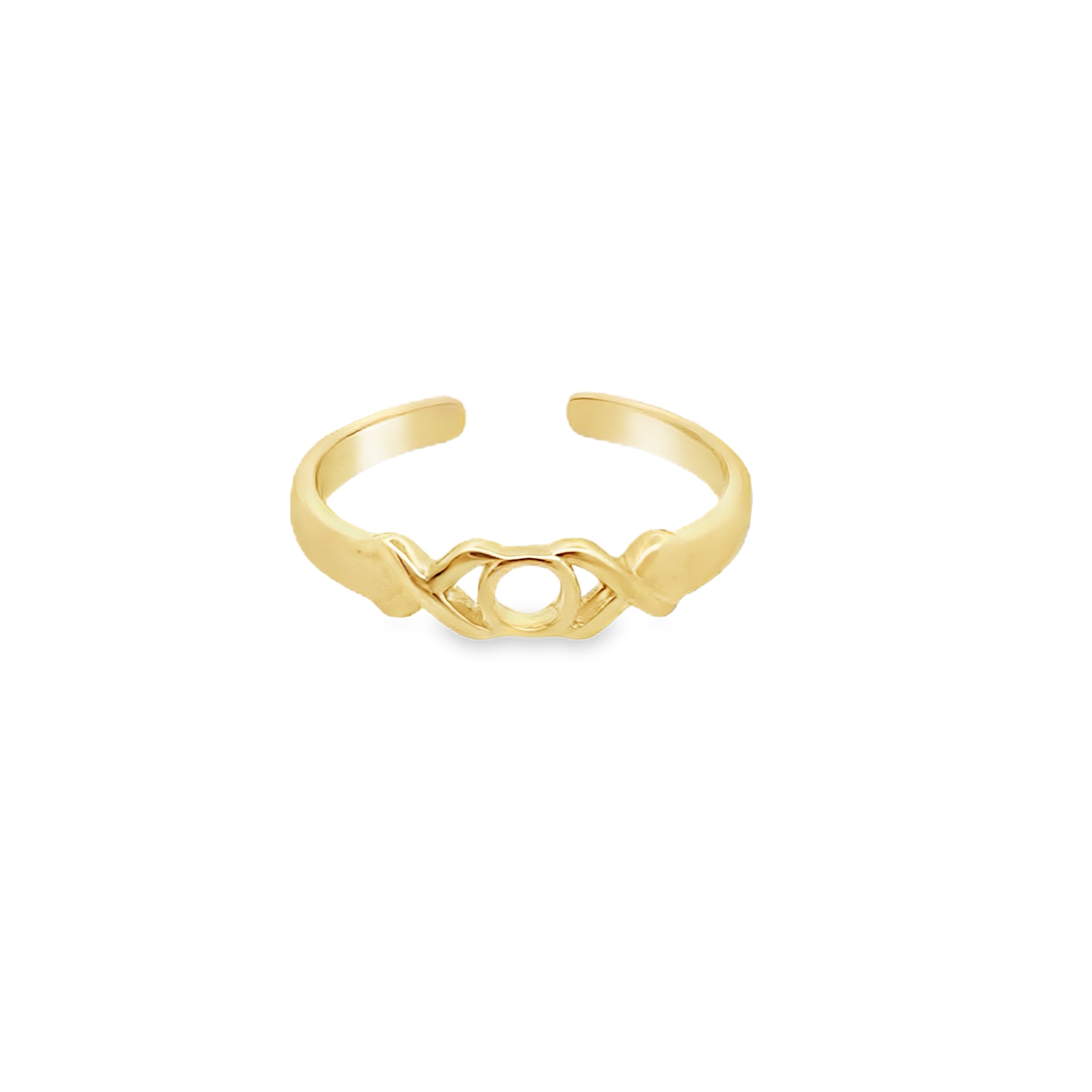 14K Yellow Gold Xox Style Toe Ring 0.6Dwt