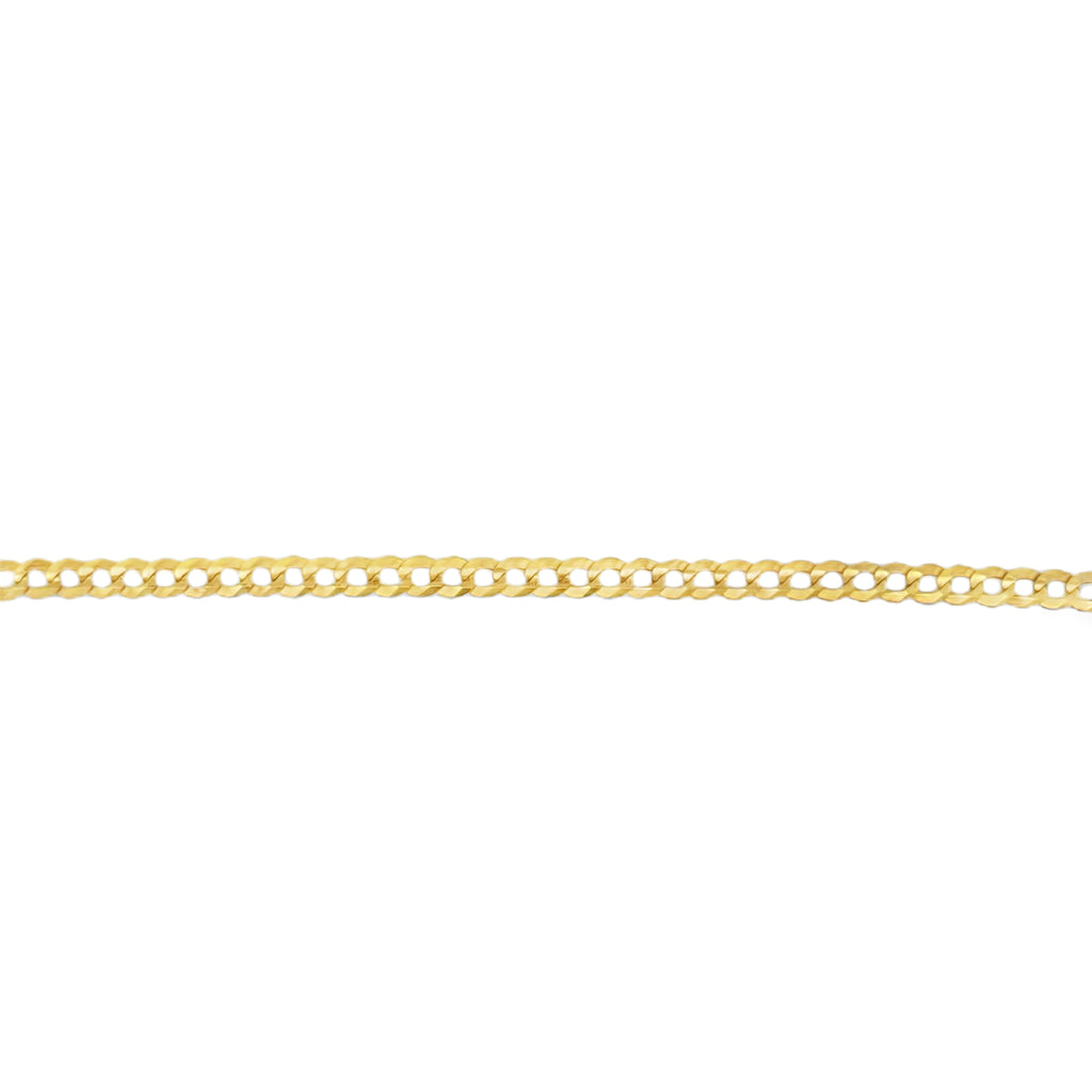 14K Yellow Gold Italian Curb Link Anklet 3.5Mm 10In 2.6 Dwt