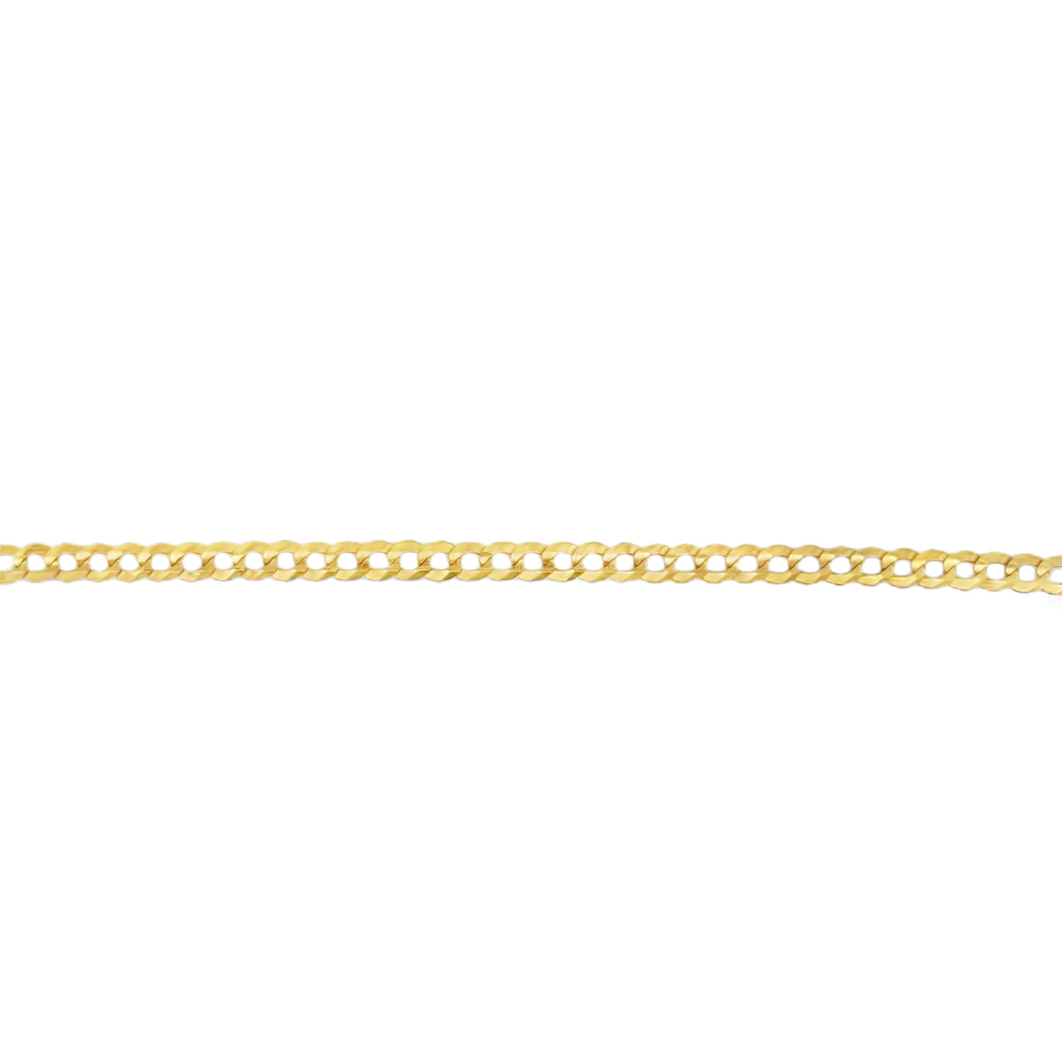 14K Yellow Gold Italian Curb Link Anklet 3.5Mm 10In 2.6 Dwt