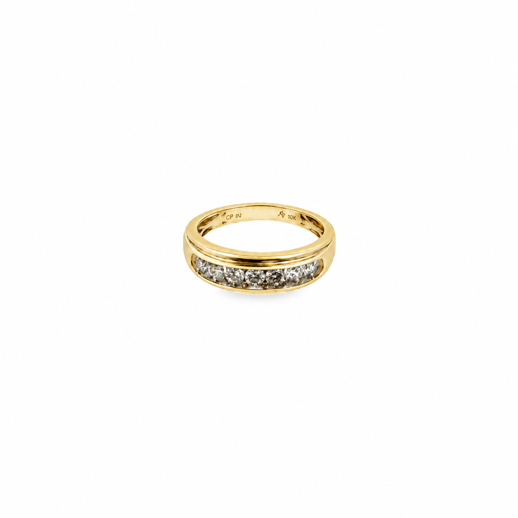 10K Two-Tone Gold Men's Diamond Wedding Band – 0.75 CTW, Size 10