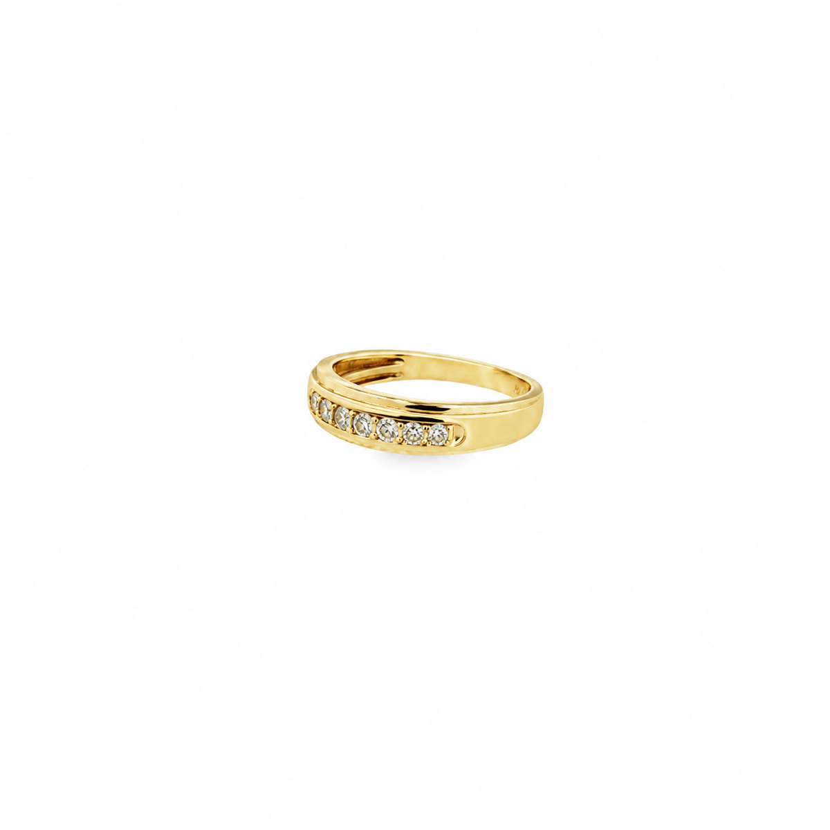 10K Yellow Gold Men's Diamond Wedding Band – Size 11