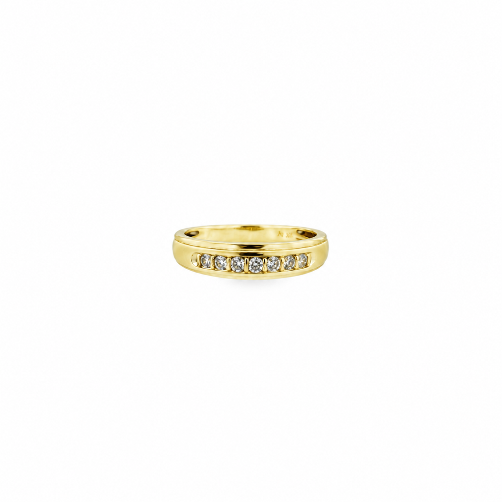 10K Yellow Gold Men's Diamond Wedding Band – Size 11