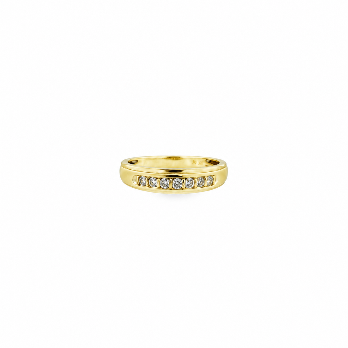10K Yellow Gold Men's Diamond Wedding Band – Size 11
