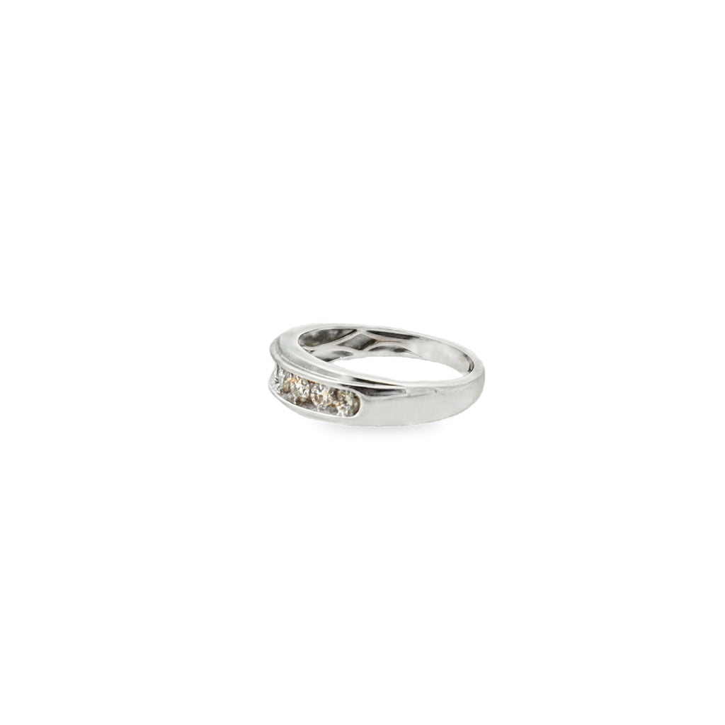10K White Gold Diamond Wedding Band – 0.75 CTW, Size 10