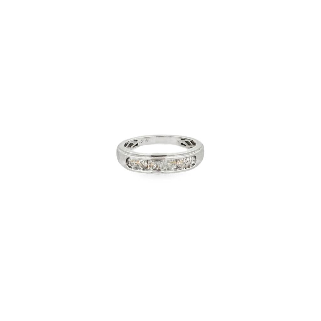 10K White Gold Diamond Wedding Band – 0.50 CTW, Size 10