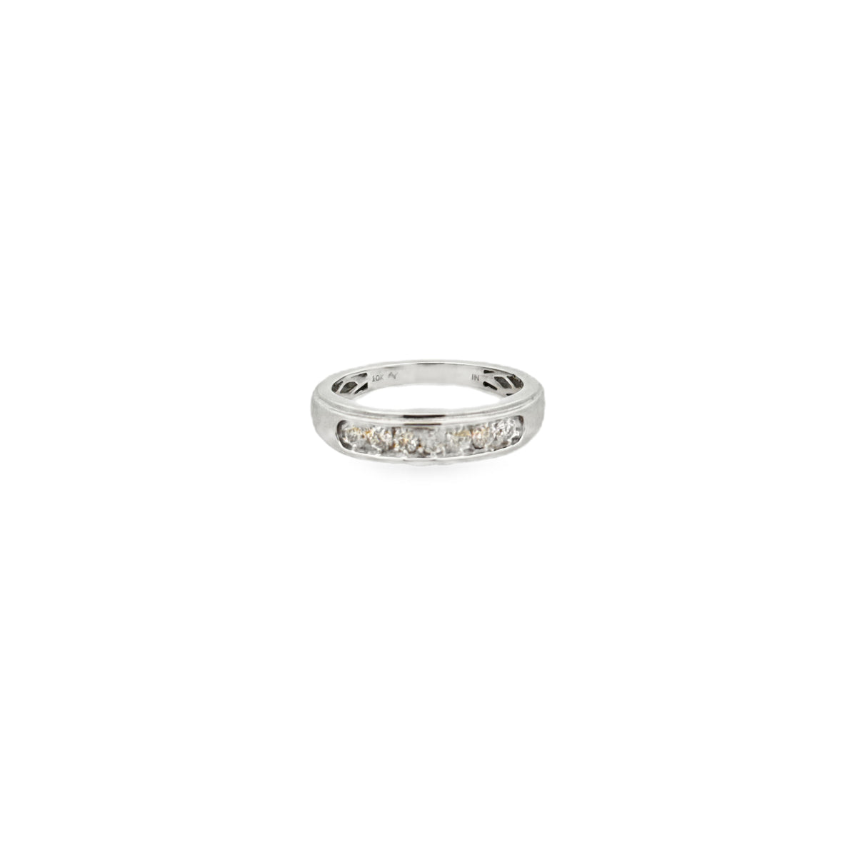 10K White Gold Diamond Wedding Band – 0.50 CTW, Size 10