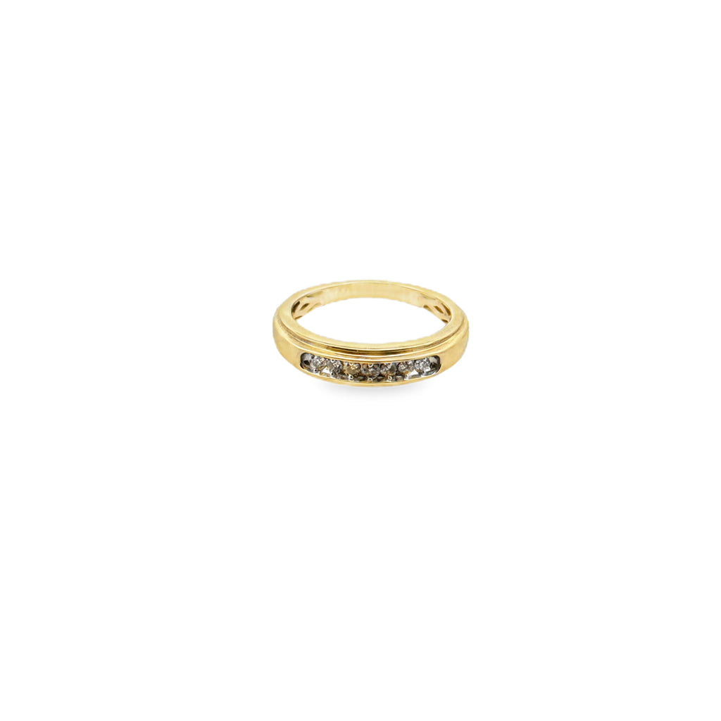 10K Yellow Gold Men's Diamond Wedding Band – 0.25 CT