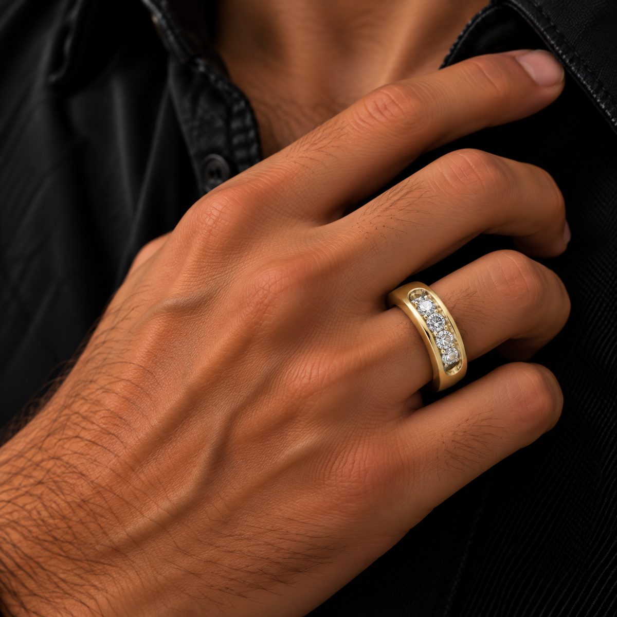 10K Yellow Gold Diamond Wedding Band – 0.50 CTW, Size 10