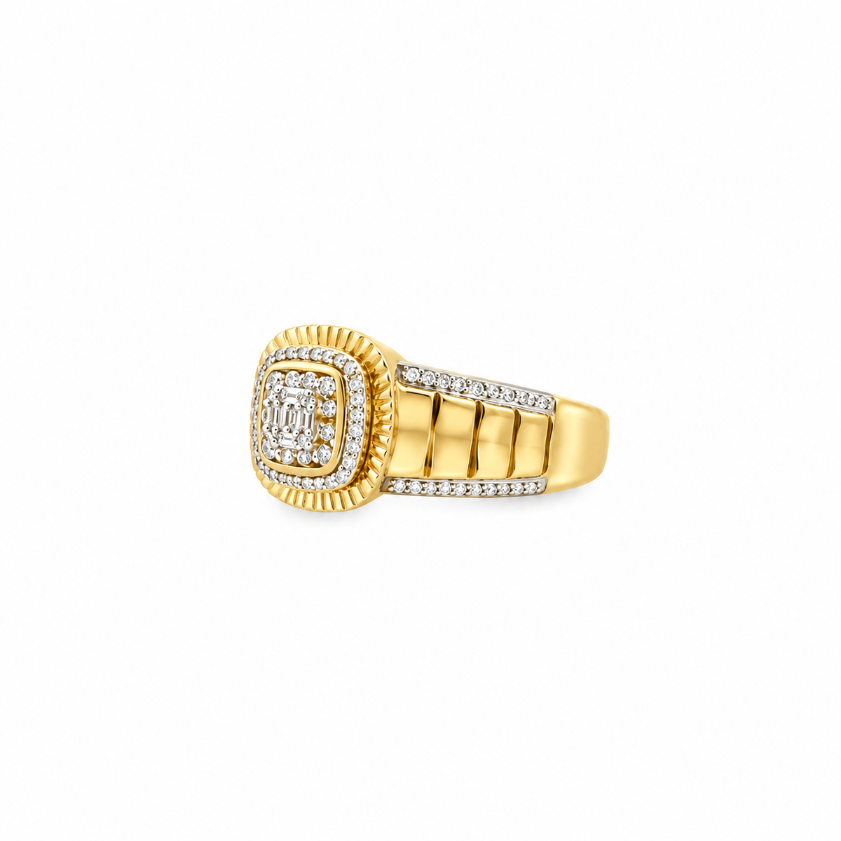 10K Yellow Gold Men's Diamond Fashion Ring – 0.25 CT, Size 10
