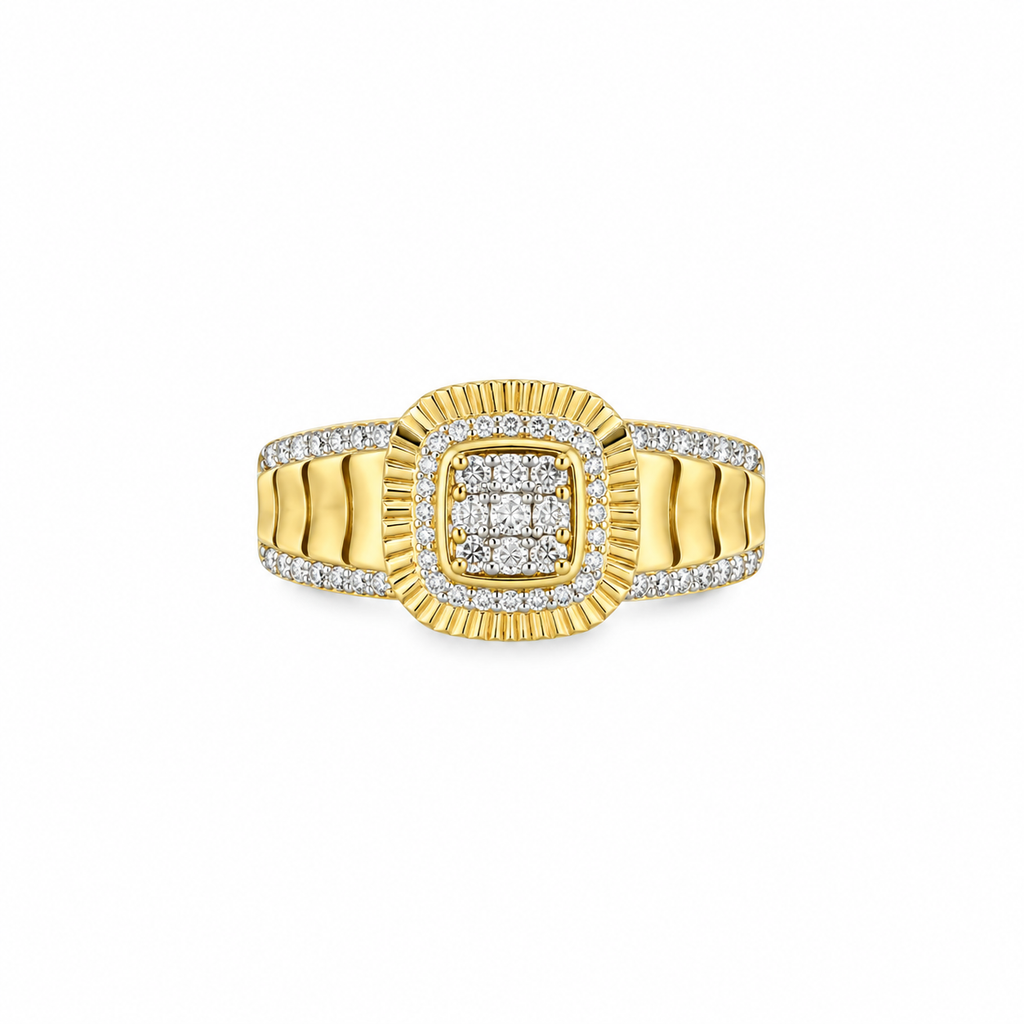 10K Yellow Gold Men's Diamond Fashion Ring – 0.25 CT, Size 10