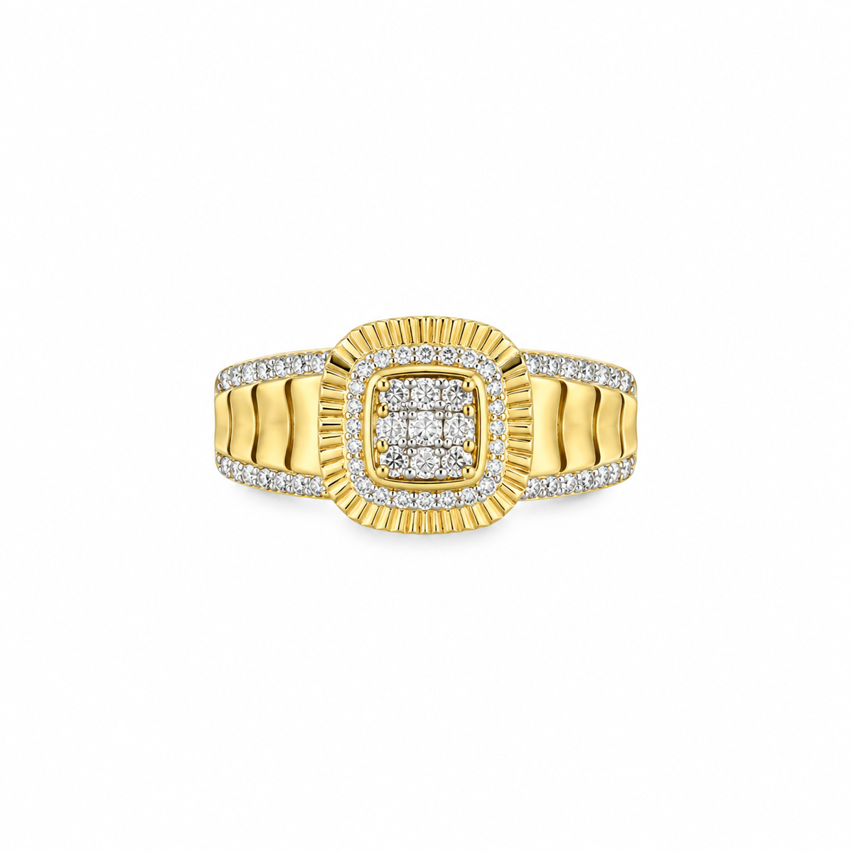 10K Yellow Gold Men's Diamond Fashion Ring – 0.25 CT, Size 10