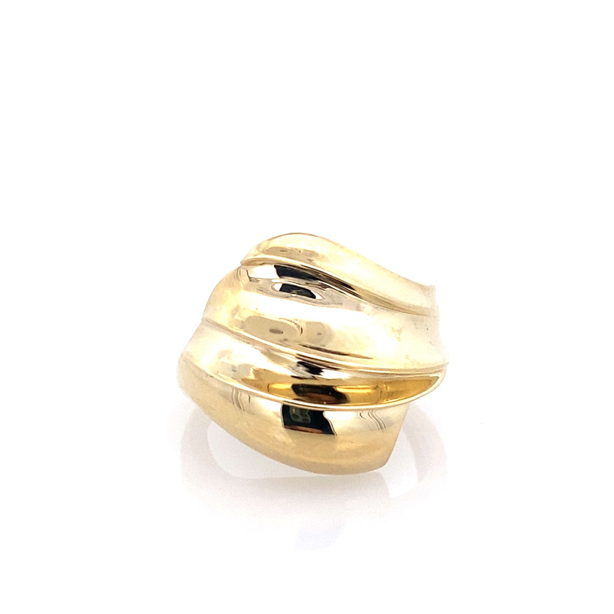 14K Yellow Gold Ladies Fashion Ring Size 7