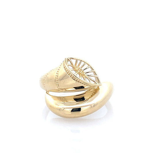 14K Yellow Gold Ladies Fashion Ring Size 8