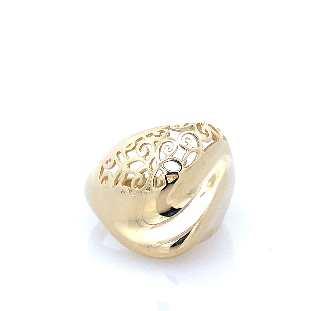 14K Yellow Gold Ladies Fashion Ring Size 9
