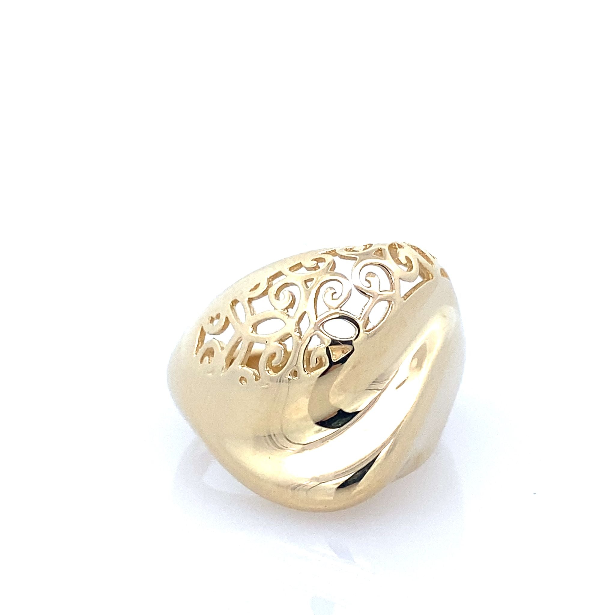 14K Yellow Gold Ladies Fashion Ring Size 9