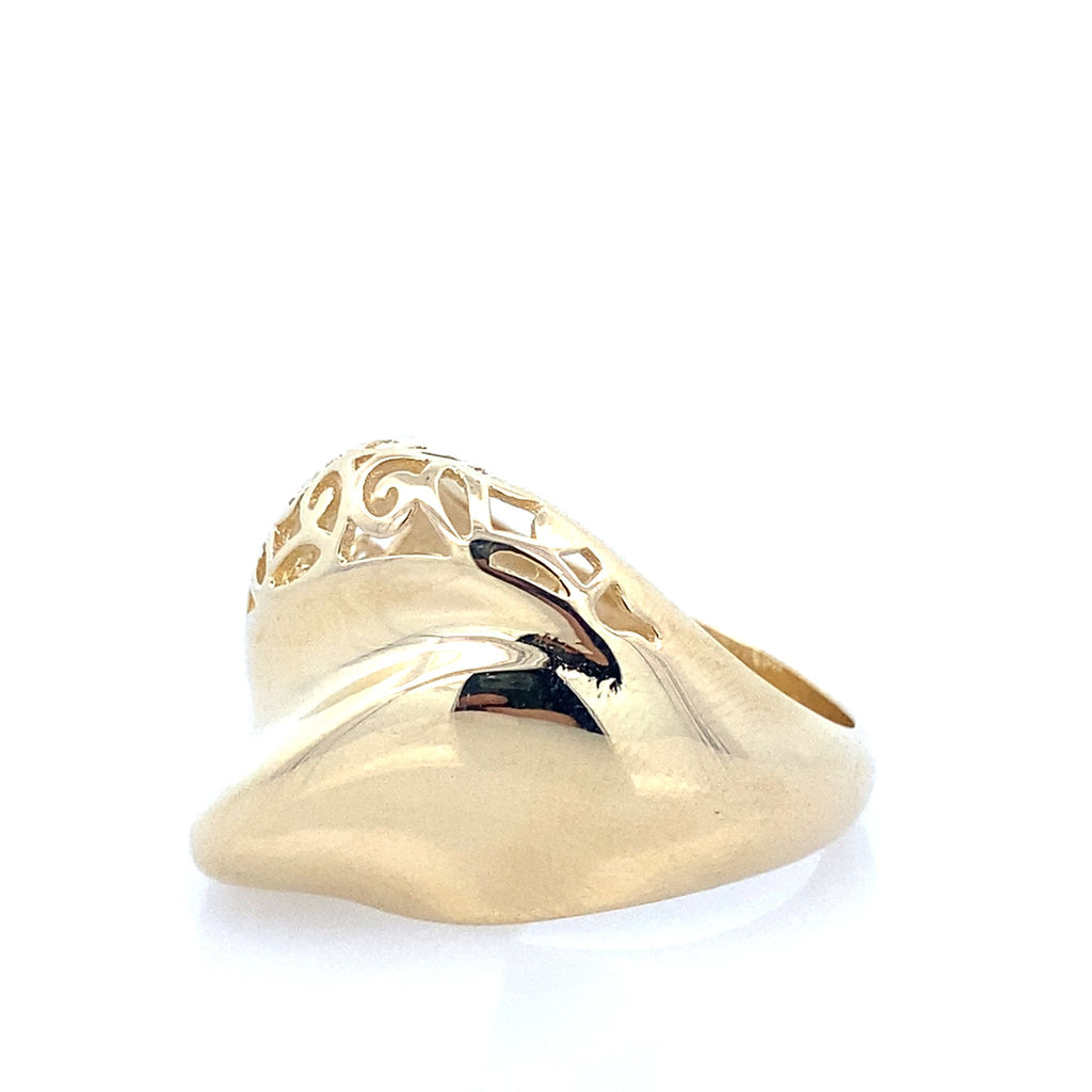 14K Yellow Gold Ladies Fashion Ring Size 9
