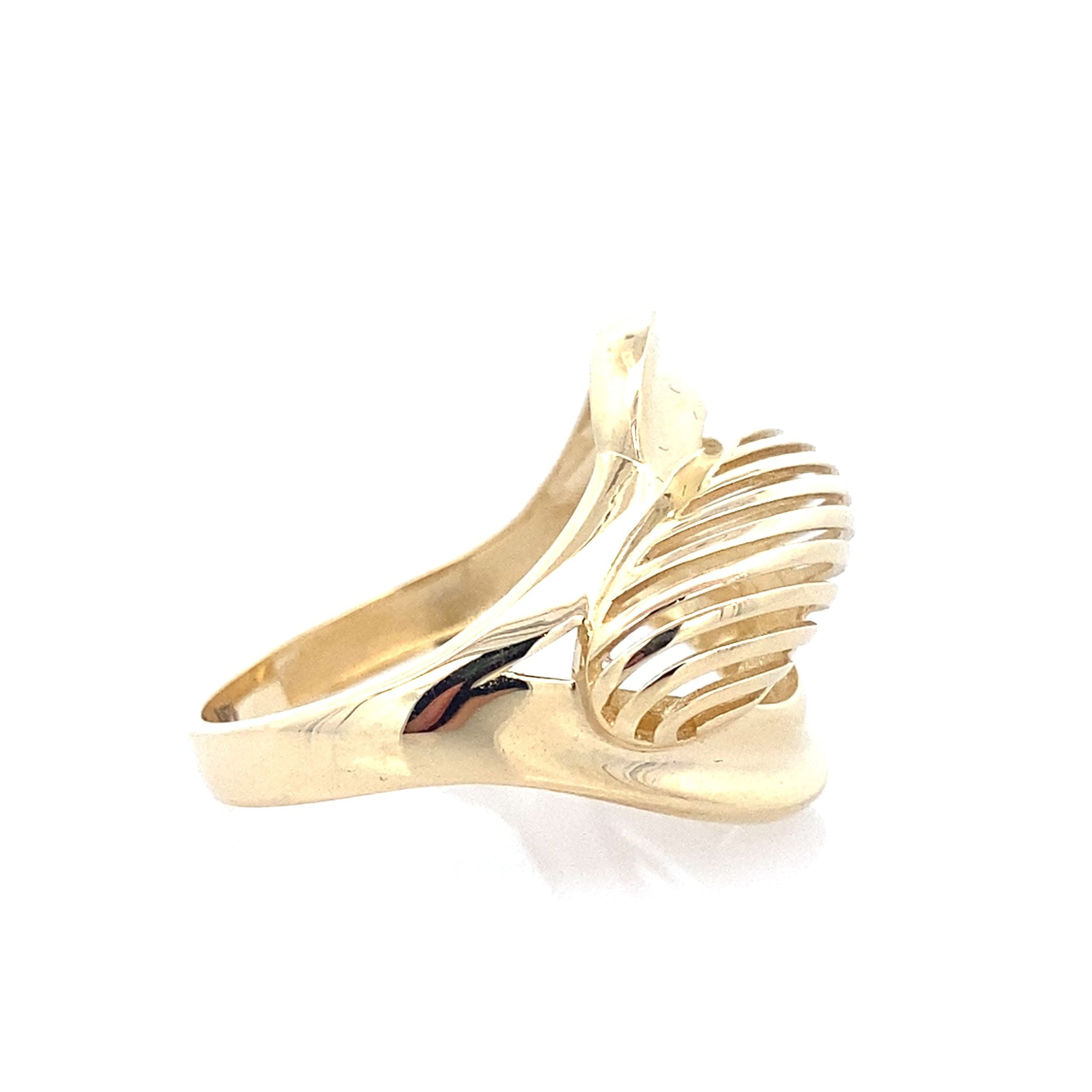 14K Yellow Gold Ladies Fashion Ring Size 8
