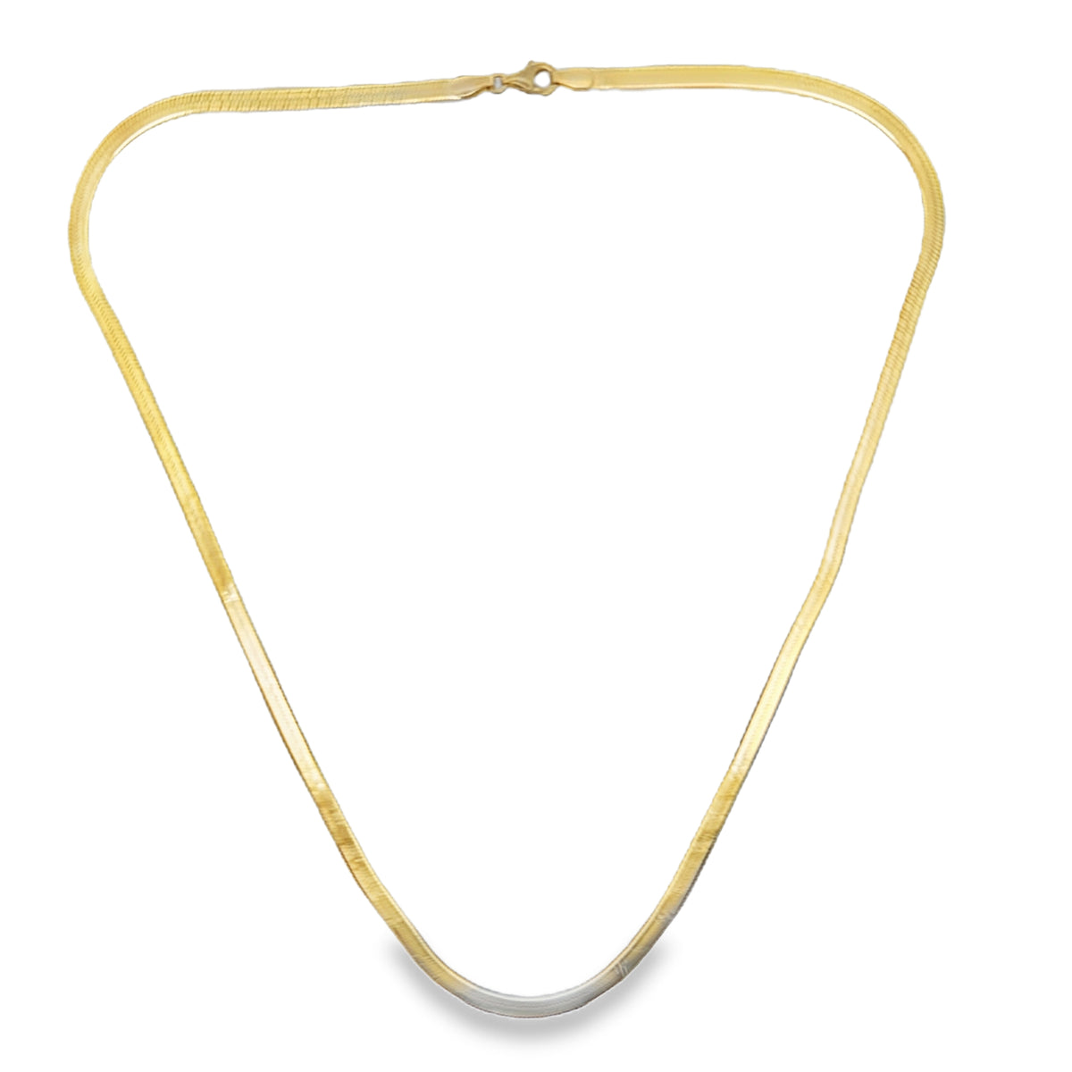 10K Yellow Gold Flat Snake Link Necklace – 18 Inches
