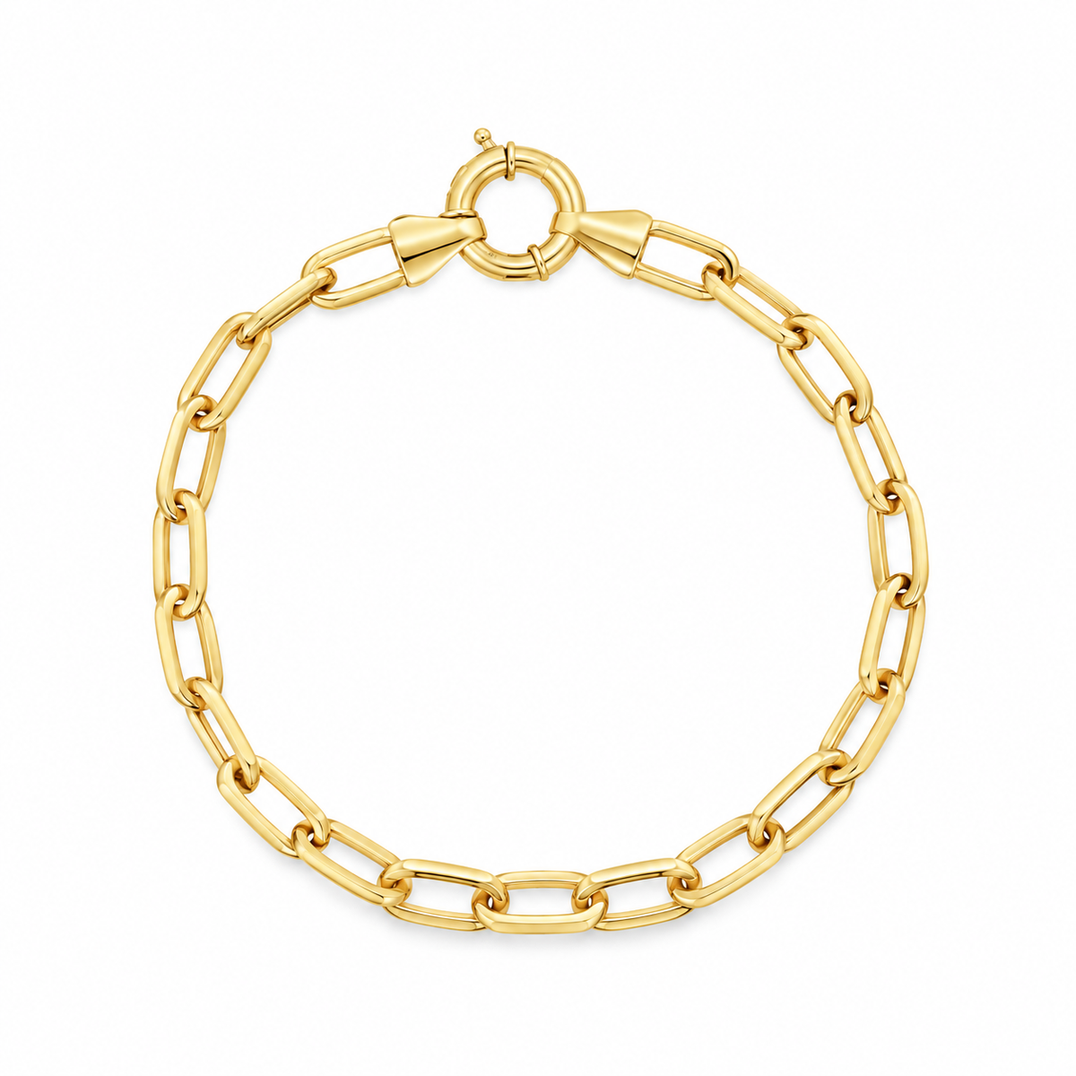10K Yellow Gold Freeform Link Bracelet – 6mm