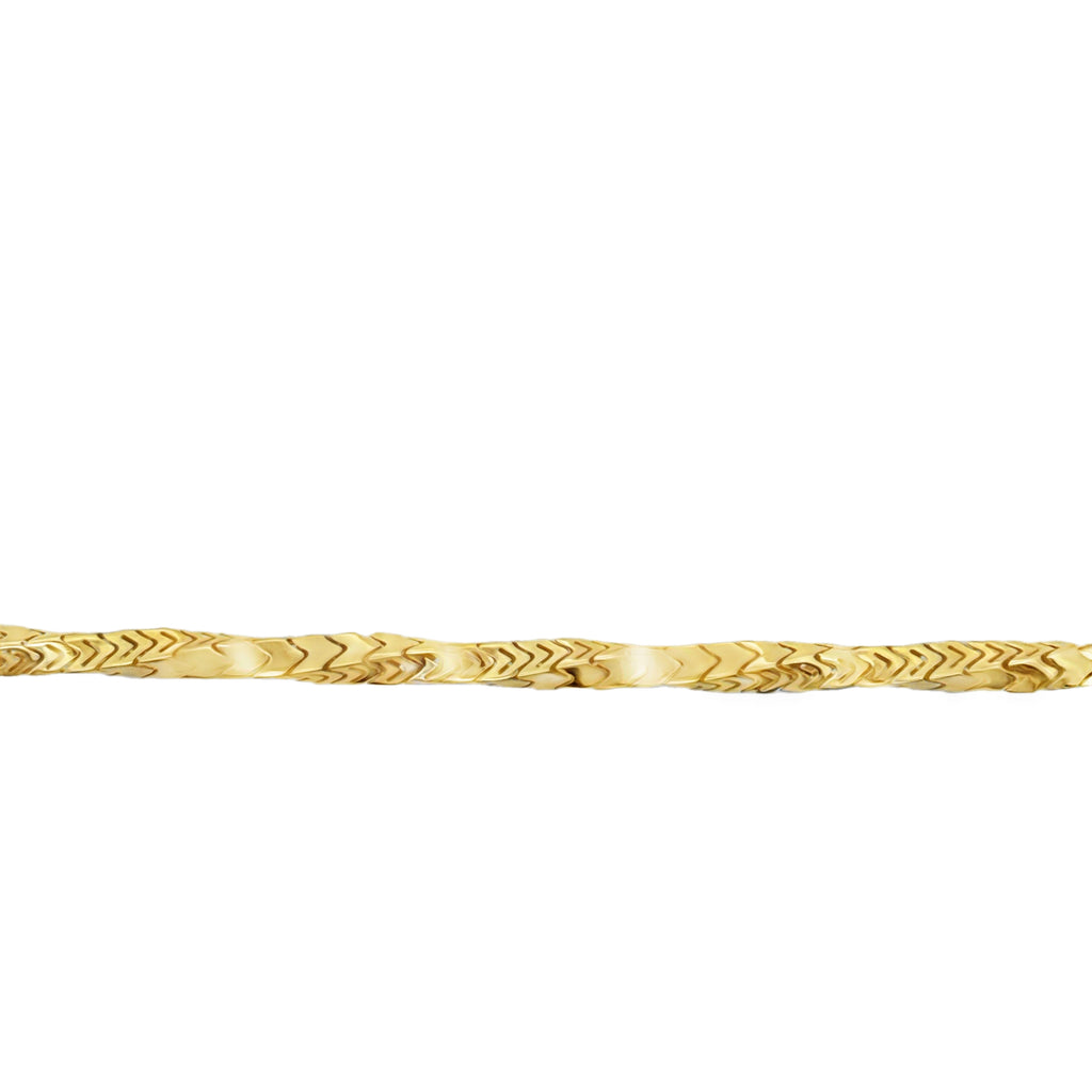 10K Yellow Gold Chevron Link Bracelet – 7.5 Inches
