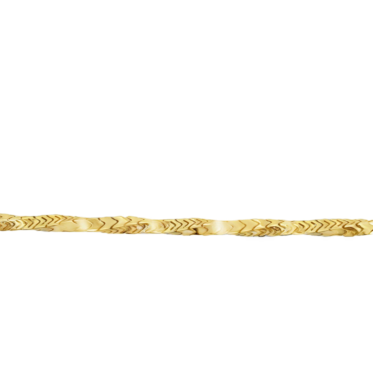 10K Yellow Gold Chevron Link Bracelet – 7.5 Inches