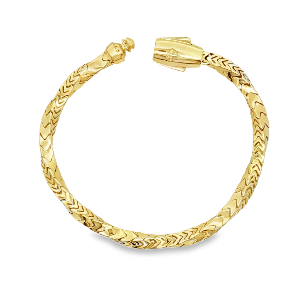 10K Yellow Gold Chevron Link Bracelet – 7.5 Inches