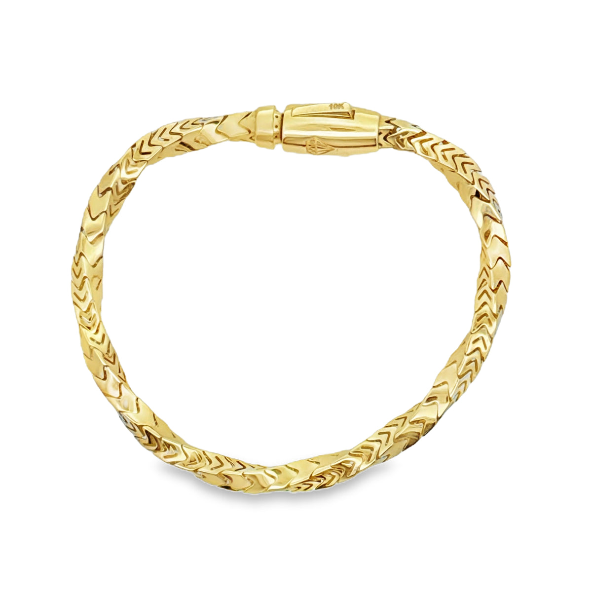 10K Yellow Gold Chevron Link Bracelet – 7.5 Inches
