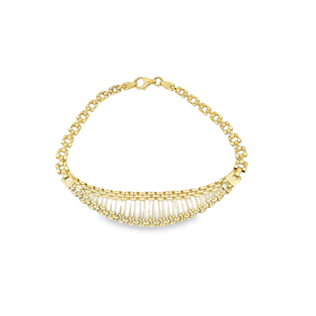 10K Yellow Gold Freeform Link Bracelet – 7 Inches