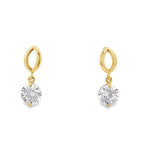 14K Yellow Gold Cz Baby Dangle Earrings