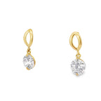 14K Yellow Gold Cz Baby Dangle Earrings