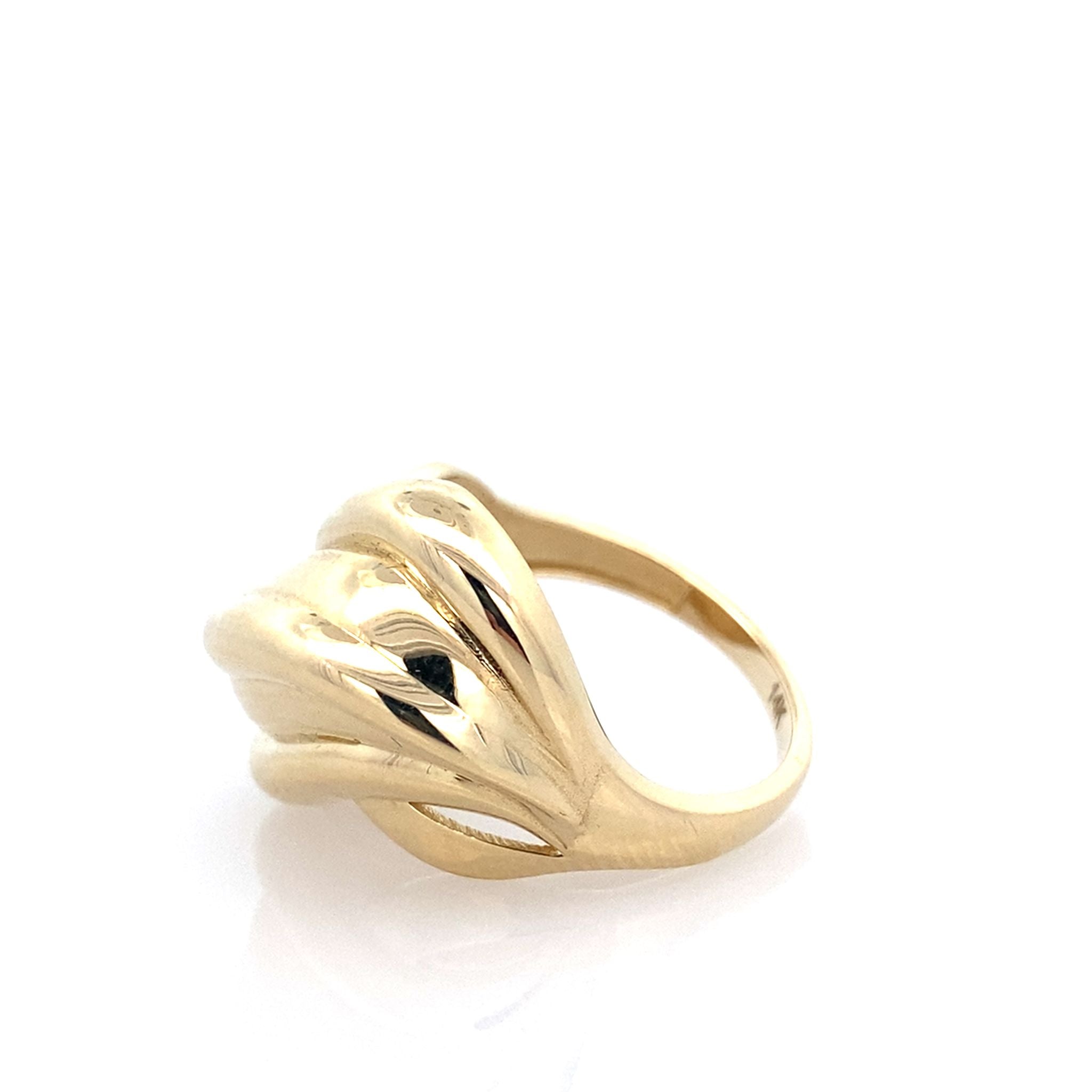14K Yellow Gold Ladies Fashion Ring Size 7