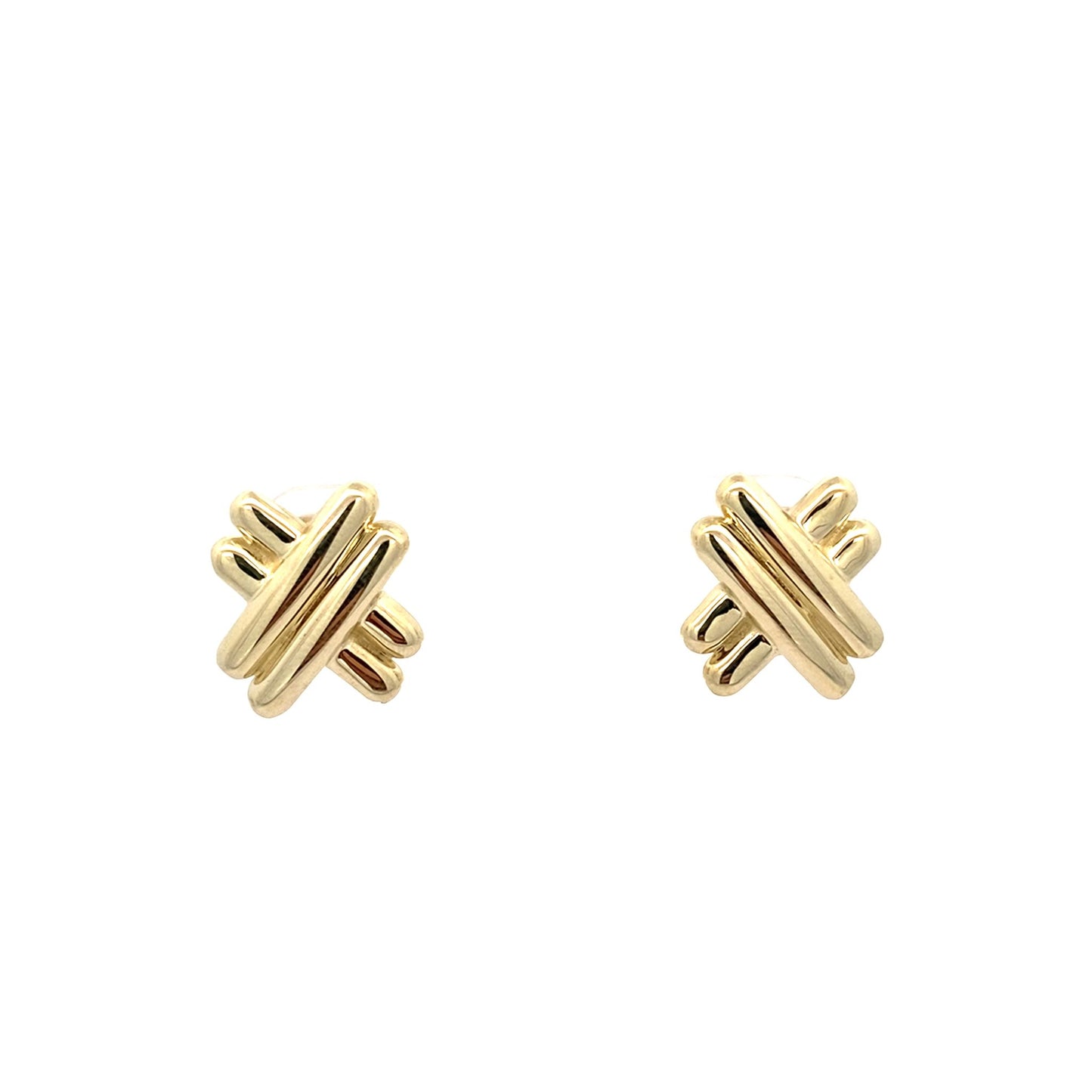 14K Yellow Gold  Omega Back Earrings