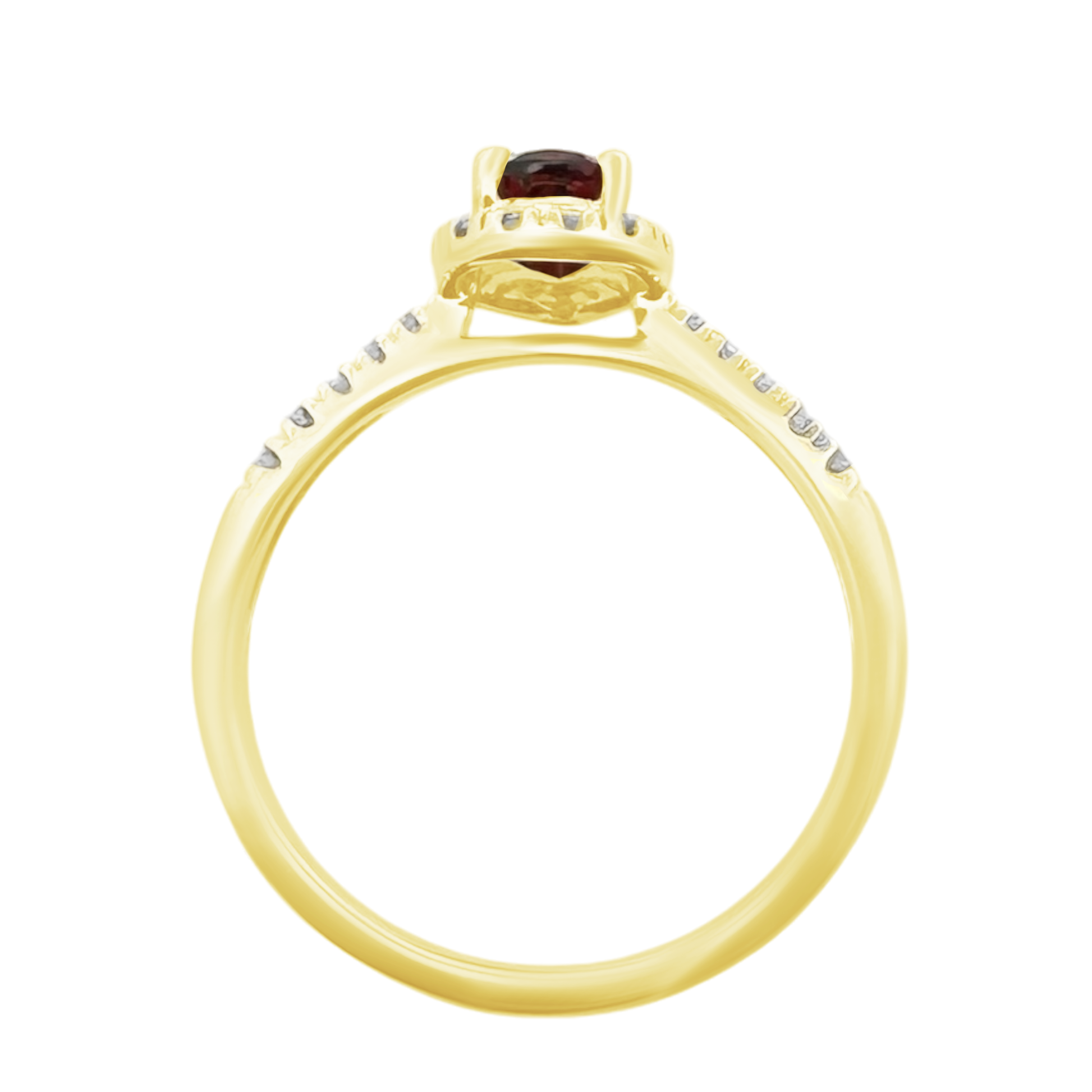 0.51 Gapr 0.20 Dird 14K Yellow Gold Garnet & Dia Ring Size 7 1.6Dwt